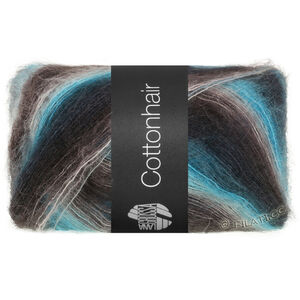 Lana Grossa COTTONHAIR | 112-turkoois/mintturkoois/petrol/licht grijs/taupe/zwartbruin