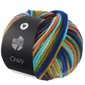 Lana Grossa CRAZY | 10-turkoois/oranje/mosterd/royaal