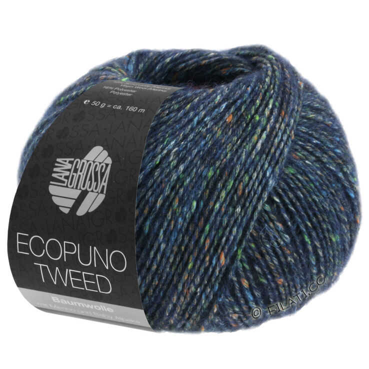 Lana Grossa ECOPUNO Tweed | 301-donker blauw gemêleerd