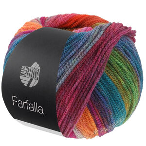 Lana Grossa FARFALLA | 12-donker blauw/turkoois/grijs/donker groen/groen/oranje/koraal/foksia/bordeaux/licht groen/zalm