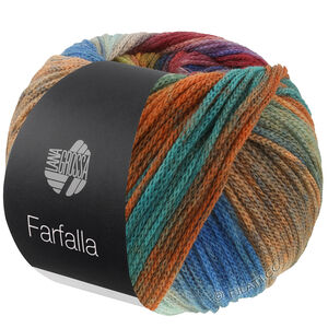 Lana Grossa FARFALLA | 13-donker blauw/donker grijs/bourgondisch/kameel/munt/oranje/olijf/turkoois/blauw/bruin/petrol groen