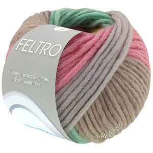 Lana Grossa FELTRO Arco | 446-grijs beige/turkoois/geel/licht grijs/rose