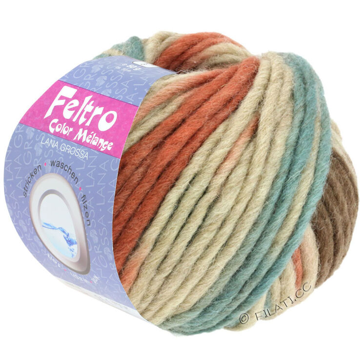 Lana Grossa FELTRO Color Melange | 1001-beige/roodbruin/grijs groen/bruin