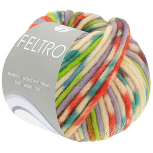 Lana Grossa FELTRO Fuoco | 735-licht groen/groenbeige/paarsblauw/turkoois/roest