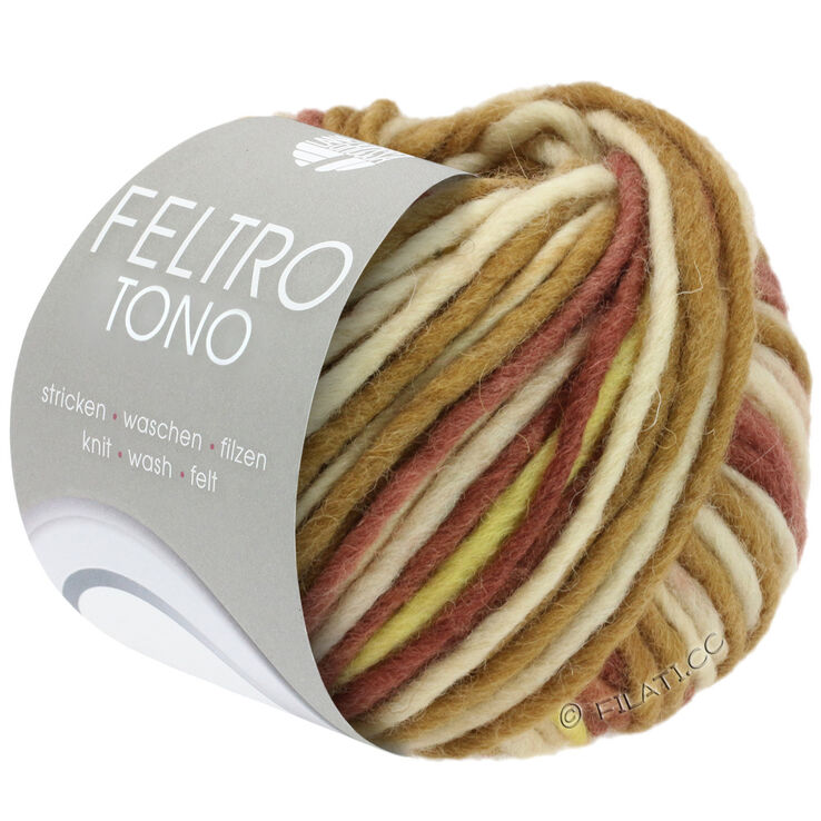 Lana Grossa FELTRO Tono | 1051-grijs beige/kaki/geel/bordeaux/oudroze