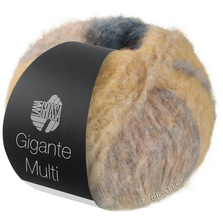 Lana Grossa GIGANTE MULTI | 101-grijs blauw/beige/grijs rood/mandarijntje/petrol groen/grijs geel