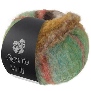 Lana Grossa GIGANTE MULTI | 105-grijs groen/rood violet/donkerjeans/geeloranje/geranium roze/olijf/mosgroen