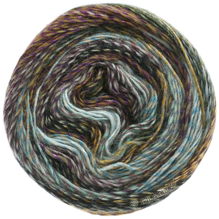 Lana Grossa GIOIA | 101-zilver/munt/grijs beige/aubergine/grijs groen/goud/zwart