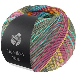 Lana Grossa GOMITOLO ALGA | 2027-grijs groen/turkoois/foksia/geel/lente groen/oranje/olijf/hemelsblauw/blauw/oudroze/wit