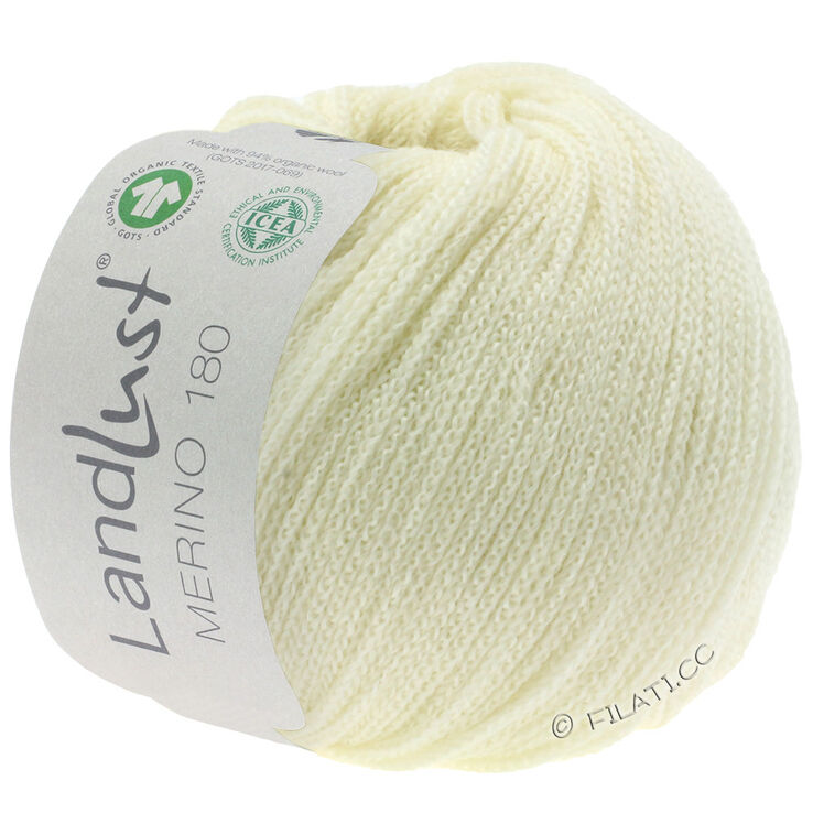 Lana Grossa LANDLUST MERINO 180 (GOTS & ICEA) | 201-ruwe witte