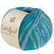 Lana Grossa LANDLUST DIE SOCKENWOLLE | 612-turkoois blauw/licht grijs/blauw/licht blauw/zachtgroen/Lelie roze gestreept