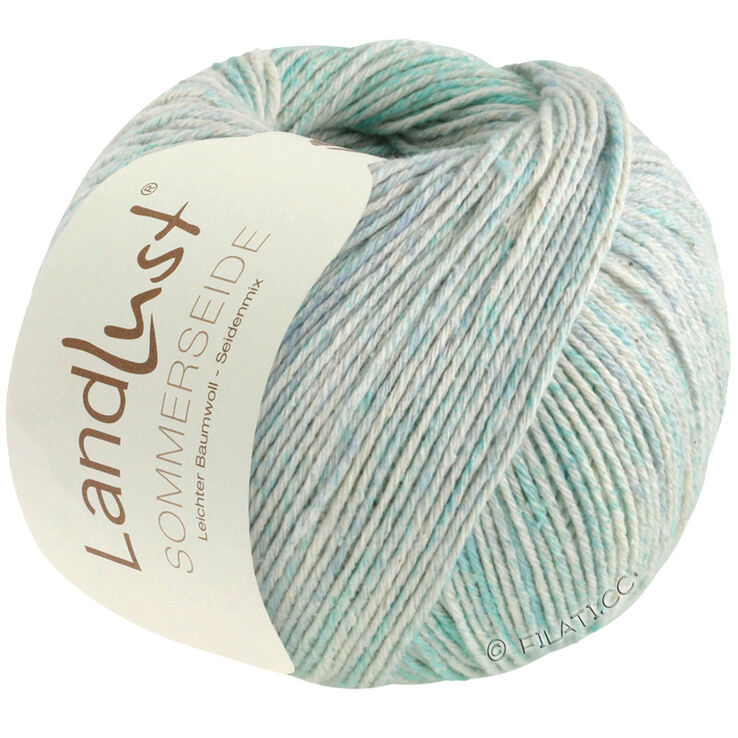 Lana Grossa LANDLUST SOMMERSEIDE Print | 121-turkoois/blauw