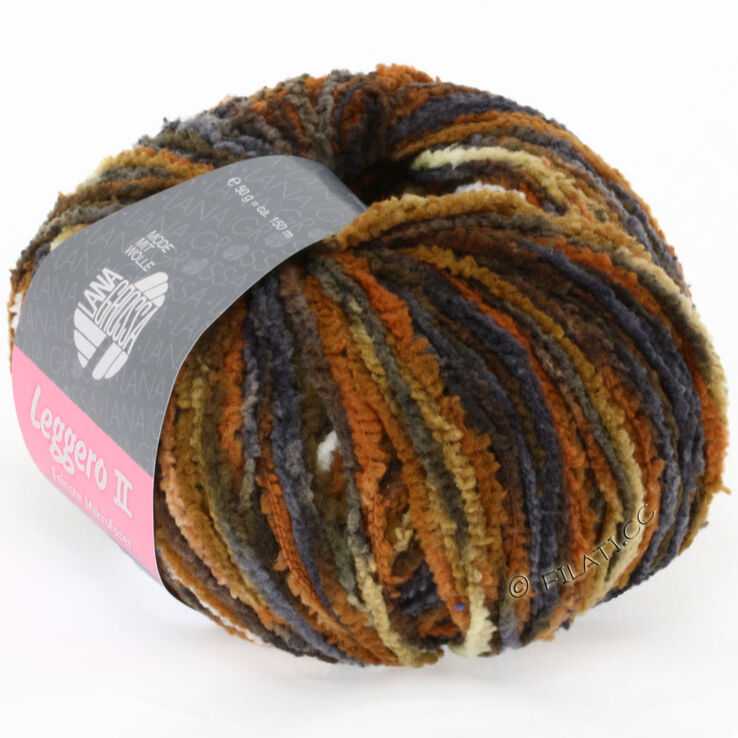 Lana Grossa LEGGERO II Print | 301-mosterd/ree bruin/donker bruin/antraciet/natuur