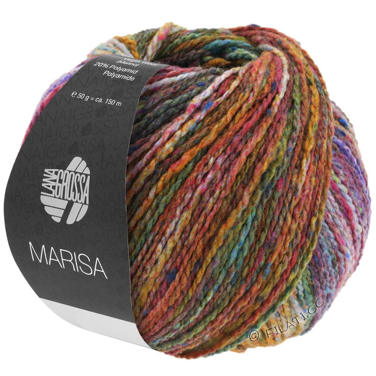 Lana Grossa MARISA | 01-olijf/oranje/turkoois/petrol/rood violet