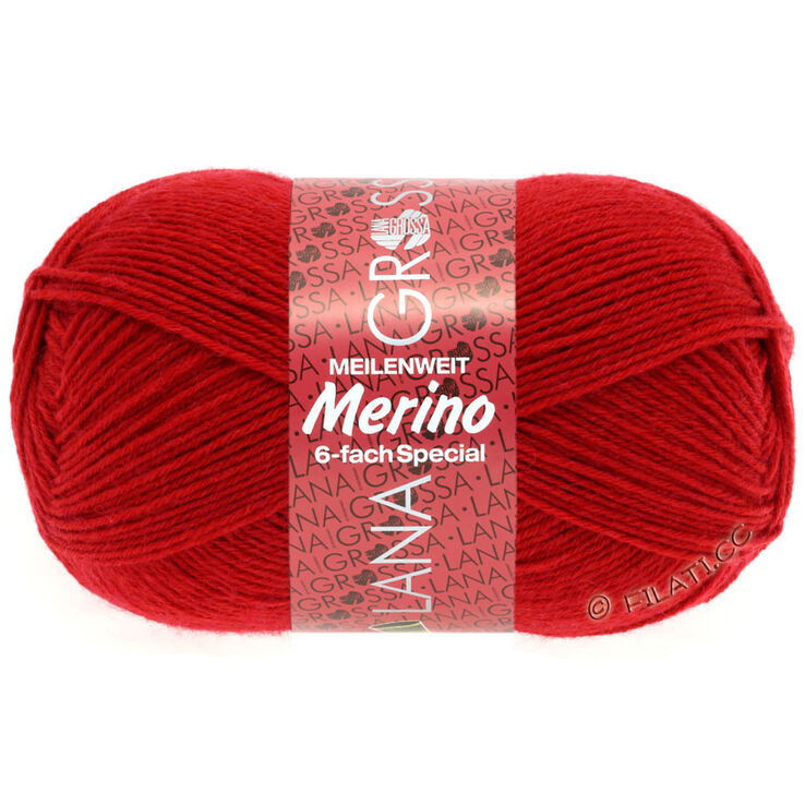 Lana Grossa MEILENWEIT 6-FACH 150g Merino | 01-rood