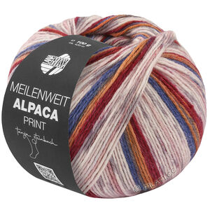 Lana Grossa MEILENWEIT 6-FACH 150g Alpaca Print | 1112-donker blauw/okerbruin/donker rood/wit/oudroze/licht grijs