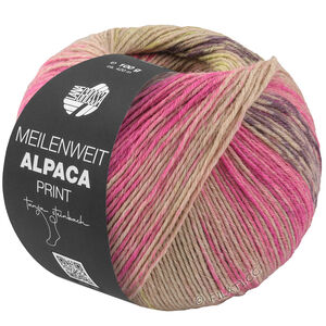 Lana Grossa MEILENWEIT 6-FACH 150g Alpaca Print | 1201-felroze/rose/aubergine/beige/mosterd/donker bruin