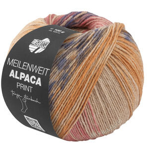 Lana Grossa MEILENWEIT 6-FACH 150g Alpaca Print | 1204-okergeel/kameel/beige/framboosrood/grijs