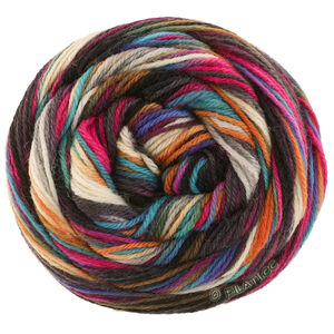 Lana Grossa MEILENWEIT 6-FACH 150g Cascata | 9743-donker grijs/zilvergrijs/kaki/modder/zwart/rood/bourgondisch/felroze