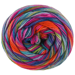 Lana Grossa MEILENWEIT 6-FACH 150g Cascata | 9744-blauw/grijs blauw/licht blauw/donker groen/licht groen/geelgroen/zalm/oranje/violet/bos groen