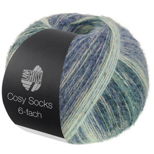 Lana Grossa MEILENWEIT 6-FACH 150g Cosy Socks Dream | 2153-grijs/blauwgrijs/groengrijs/donker blauw/licht grijs/donker grijs