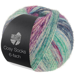 Lana Grossa MEILENWEIT 6-FACH 150g Cosy Socks Dream | 2154-grijs/licht blauw/blauwgrijs/jade/grijs violet/blauw violet/foksia/donker groen/licht groen/turkoois