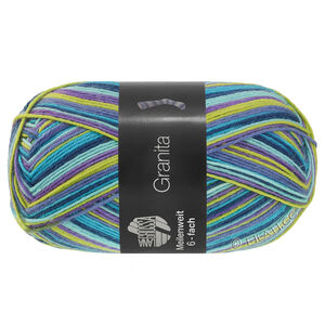 Lana Grossa MEILENWEIT 6-FACH 150g Granita | 9733-turkoois/jeans/limoen/violet/munt/donker petrol