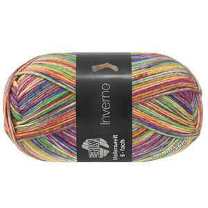 Lana Grossa MEILENWEIT 8-FACH 150g Inverno | 9988-licht groen/rose/vanille/paars/pruim blauw/rood violet/mintturkoois