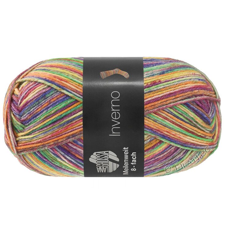 Lana Grossa MEILENWEIT 8-FACH 150g Inverno | 9988-licht groen/rose/vanille/paars/pruim blauw/rood violet/mintturkoois