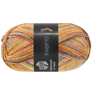 Lana Grossa MEILENWEIT 8-FACH 150g Inverno | 9990-vanille/saffraangeel/zalm/oranje/rose/licht blauw/mauve/grijs bruin