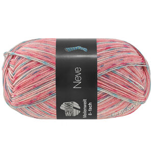 Lana Grossa MEILENWEIT 8-FACH 150g Neve | 9993-rose/felroze/blauw/wit/munt
