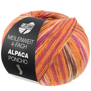 Lana Grossa MEILENWEIT 100g Alpaca Poncho | 2723-oranje/foksia/room/heide/bruin