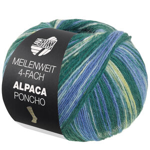 Lana Grossa MEILENWEIT 100g Alpaca Poncho | 2725-bos groen/royaal/wit/licht blauw/grijs blauw/limoen
