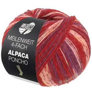 Lana Grossa MEILENWEIT 100g Alpaca Poncho | 2727-wijnrood/rood violet/pruim blauw/kiwi/rose