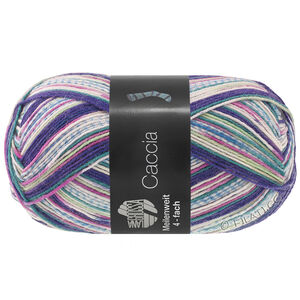 Lana Grossa MEILENWEIT 100g Caccia | 5308-donker violet/opaalgroen/lichtgrijs/orchidee/licht groen/blauw