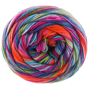 Lana Grossa MEILENWEIT 100g Cascata | 5207-donker blauw/licht rood/roest rood/licht blauw/wijnrood/foksia/paars/marine/jade/donker groen/pistache