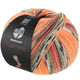 Lana Grossa MEILENWEIT 100g Cashmere Pista | 141-oranje/licht grijs/donker grijs/bruinoranje/licht groen/heide/braam/grijs bruin gestreept