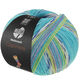 Lana Grossa MEILENWEIT 100g Cashmere Pista | 144-turkoois/wit/blauw/citroengeel/shiner blauw/pistache gestreept