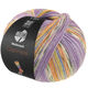 Lana Grossa MEILENWEIT 100g Cashmere Pista | 145-paars/violet/wit/grijs groen/oranje/hemelsblauw/citroengeel gestreept