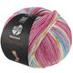 Lana Grossa MEILENWEIT 100g Cashmere Pista | 146-Licht fuchsia/donkere fuchsia/wit/oker/turkoois/licht blauw gestreept