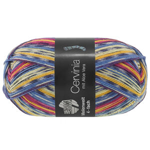 Lana Grossa MEILENWEIT 100g Cervinia | 1701-inkt blauw/hemelsblauw/ecru/aubergine/Bessenrood/bourgondisch/geel/jeans/limoen