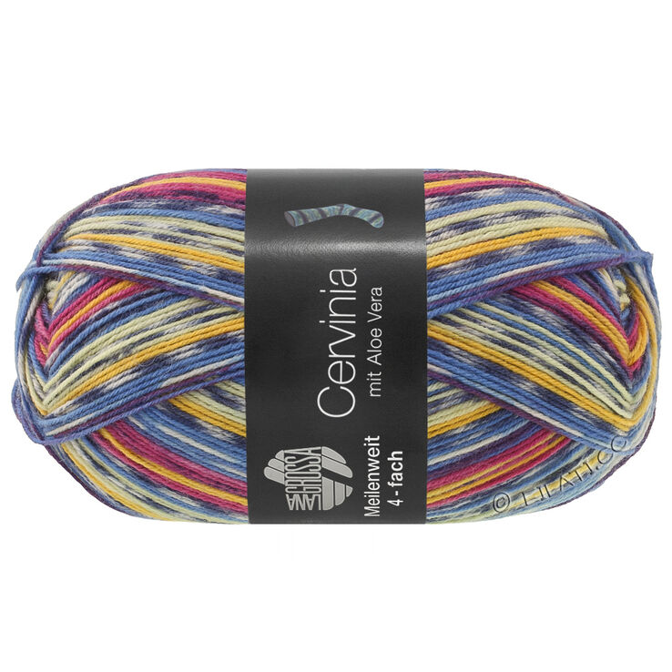 Lana Grossa MEILENWEIT 100g Cervinia | 1701-inkt blauw/hemelsblauw/ecru/aubergine/Bessenrood/bourgondisch/geel/jeans/limoen