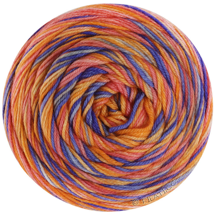 Lana Grossa MEILENWEIT 100g CONFETTINI | 4481-kobaltblauw/zalmrood/geel/oranje/licht blauw
