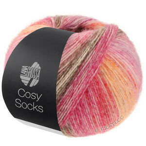 Lana Grossa MEILENWEIT 100g Cosy Socks Dream | 257-rood violet/pruim/sering/terracotta /donker grijs/middelen grijs/felroze/saffraangeel