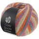 Lana Grossa MEILENWEIT 100g Cosy Socks Multi Stripes | 154-donker grijs/grijs blauw/foksia/lichtgroen/room/oranje