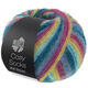 Lana Grossa MEILENWEIT 100g Cosy Socks Multi Stripes | 155-donker petrol/lichtturkoois/geel/orchidee/grijs violet