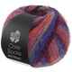 Lana Grossa MEILENWEIT 100g Cosy Socks Multi Stripes | 156-blauw violet/wijnrood/pompoen/felroze/grijs groen