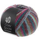 Lana Grossa MEILENWEIT 100g Cosy Socks Multi Stripes | 158-petrol/donkere fuchsia/olijf/mintturkoois/donker rood