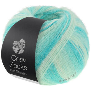 Lana Grossa MEILENWEIT 100g Cosy Socks Soft Stripes | 102-jade/lichtgroen/witgroen/ruwe witte