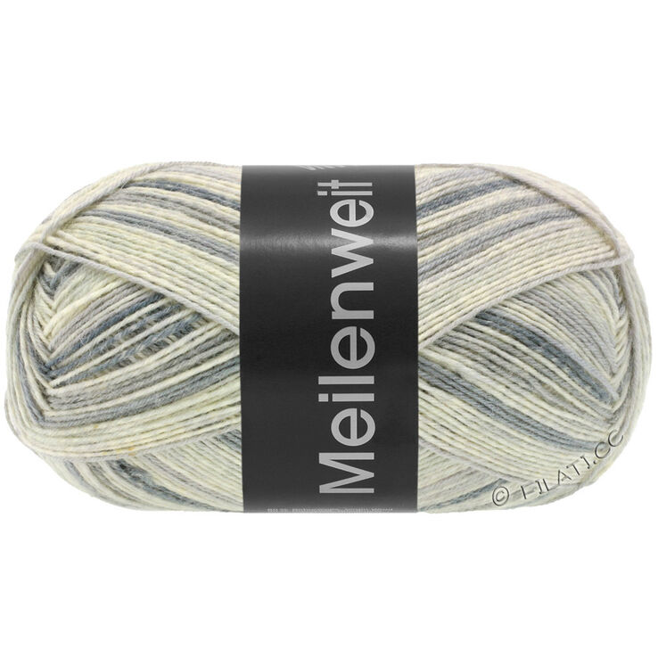 Lana Grossa MEILENWEIT 100g Black Denim Mix | 4656-zilvergrijs/ecru/licht grijs/middelen grijs/donker grijs